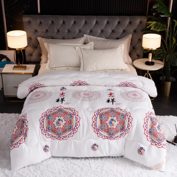 91家纺网 家纺一手货源 找家纺 2021缦卡琳新款国潮系列大豆被子被芯春秋被冬被 吉祥