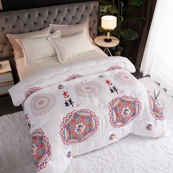 91家纺网 家纺一手货源 找家纺 2021缦卡琳新款国潮系列大豆被子被芯春秋被冬被 吉祥