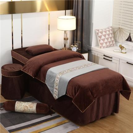 91家纺网 家纺一手货源 找家纺 （总）乐逸家纺 2024新款DS牛奶水晶绒简爱系列美 容床罩