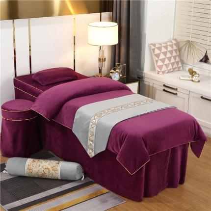 91家纺网 家纺一手货源 找家纺 （总）乐逸家纺 2024新款DS牛奶水晶绒简爱系列美 容床罩