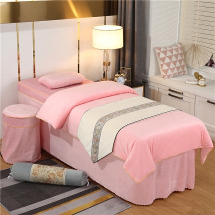 91家纺网 家纺一手货源 找家纺 （总）乐逸家纺 2024新款DS牛奶水晶绒简爱系列美 容床罩