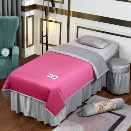 91家纺网 家纺一手货源 找家纺 （总）乐逸家纺 2024新款水晶绒梦之语夹棉系列美 容床罩