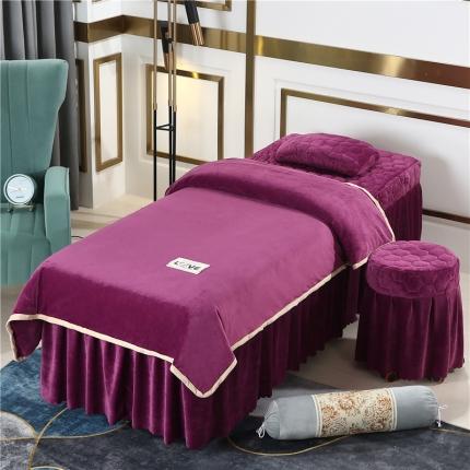 91家纺网 家纺一手货源 找家纺 （总）乐逸家纺 2024新款水晶绒梦之语夹棉系列美 容床罩