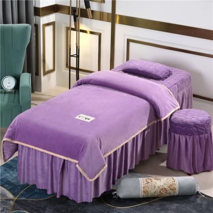 91家纺网 家纺一手货源 找家纺 （总）乐逸家纺 2024新款水晶绒梦之语夹棉系列美 容床罩