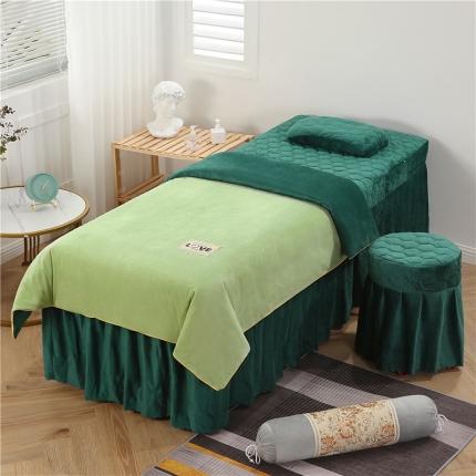 91家纺网 家纺一手货源 找家纺 （总）乐逸家纺 2024新款牛奶水晶绒爱丽丝夹棉系列美 容床罩