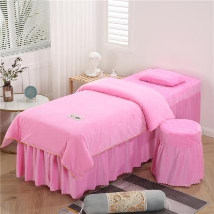 91家纺网 家纺一手货源 找家纺 （总）乐逸家纺 2024新款牛奶水晶绒爱丽丝夹棉系列美 容床罩