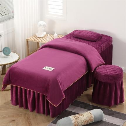 91家纺网 家纺一手货源 找家纺 （总）乐逸家纺 2024新款牛奶水晶绒爱丽丝夹棉系列美 容床罩