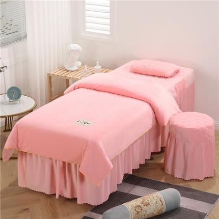 91家纺网 家纺一手货源 找家纺 （总）乐逸家纺 2024新款牛奶水晶绒爱丽丝夹棉系列美 容床罩