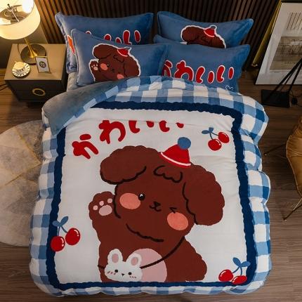 91家纺网 家纺一手货源 找家纺 （总）寐居 2021新款大版数码印花牛奶绒四件套