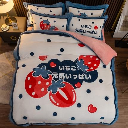 （总）寐居 2021新款大版数码印花牛奶绒四件套