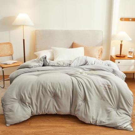 91家纺网 家纺一手货源 找家纺 寐居 2021新款水洗棉提花大豆被 提花-灰