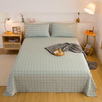 91家纺网 家纺一手货源 找家纺 （总）拧萌2021新款全棉色织水洗棉单床单