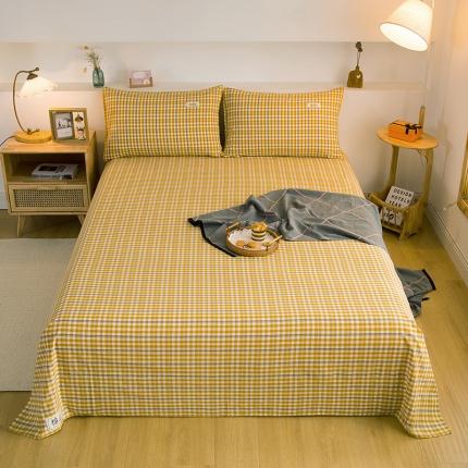 91家纺网 家纺一手货源 找家纺 （总）拧萌2021新款全棉色织水洗棉单床单