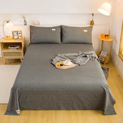 91家纺网 家纺一手货源 找家纺 （总）拧萌2021新款全棉色织水洗棉单床单