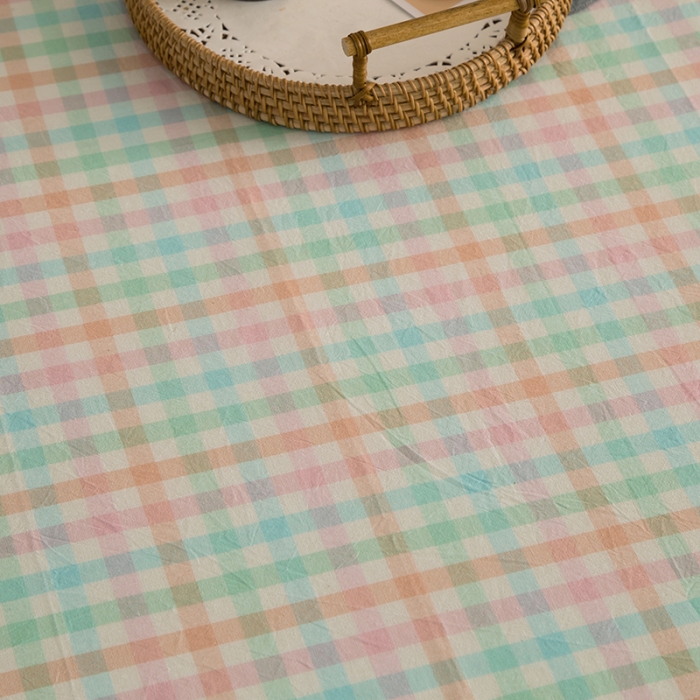 91家纺网 家纺一手货源 找家纺 拧萌2021新款全棉色织水洗棉单床单 冰激凌格