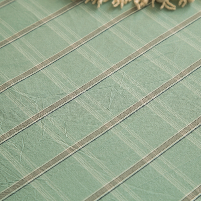 91家纺网 家纺一手货源 找家纺 拧萌2021新款全棉色织水洗棉单床单 海蓝格