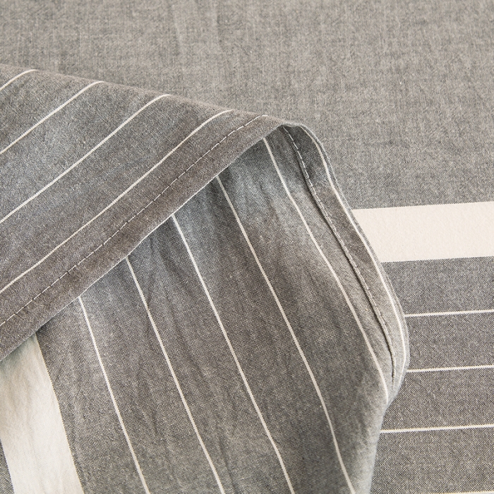 91家纺网 家纺一手货源 找家纺 拧萌2021新款全棉色织水洗棉单床单 宽双线冷灰