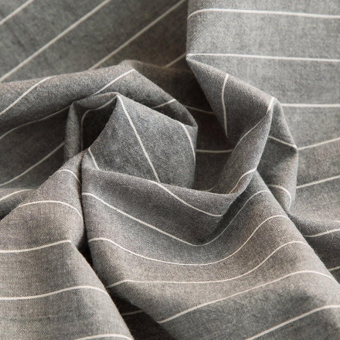 91家纺网 家纺一手货源 找家纺 拧萌2021新款全棉色织水洗棉单床单 宽双线冷灰