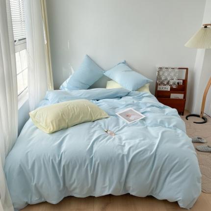 91家纺网 家纺一手货源 找家纺 例外Home  2021新款磨毛小红书纯色系列 冰岛蓝