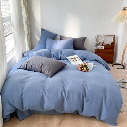 91家纺网 家纺一手货源 找家纺 例外Home  2021新款磨毛小红书纯色系列 雾霾蓝