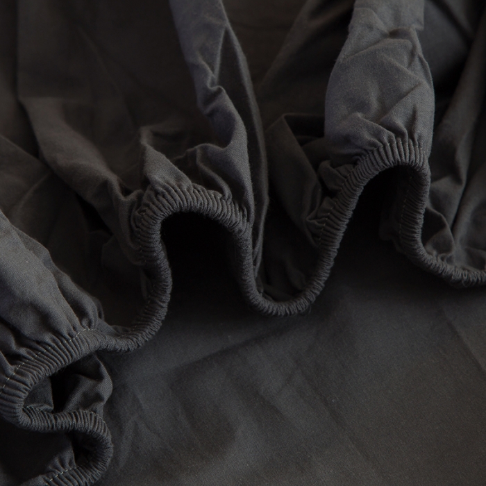 91家纺网 家纺一手货源 找家纺 柠萌2021新款全棉色织水洗棉单床笠 黑灰