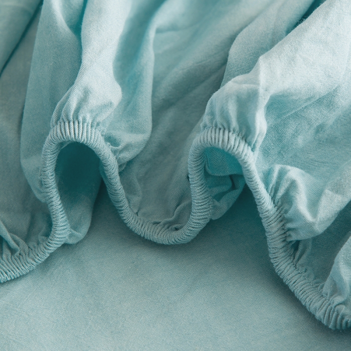 91家纺网 家纺一手货源 找家纺 柠萌2021新款全棉色织水洗棉单床笠 浅绿