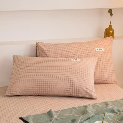 91家纺网 家纺一手货源 找家纺 （总）柠萌2021新款全棉色织水洗棉枕套