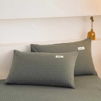 91家纺网 家纺一手货源 找家纺 （总）柠萌2021新款全棉色织水洗棉枕套