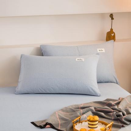 91家纺网 家纺一手货源 找家纺 （总）柠萌2021新款全棉色织水洗棉枕套