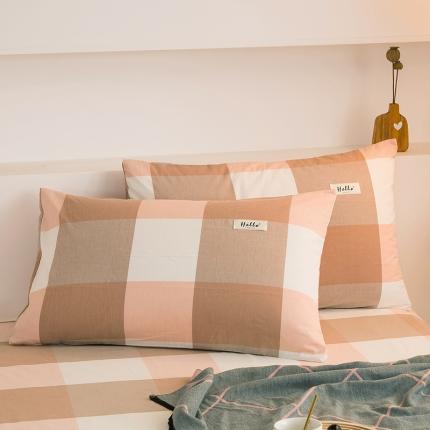 91家纺网 家纺一手货源 找家纺 （总）柠萌2021新款全棉色织水洗棉枕套