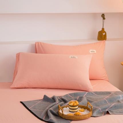 91家纺网 家纺一手货源 找家纺 （总）柠萌2021新款全棉色织水洗棉枕套