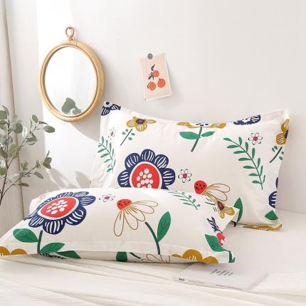 91家纺网 家纺一手货源 找家纺 锦绣万家 2021新款纯棉单人枕套全棉枕套单只48*74cm 太阳花