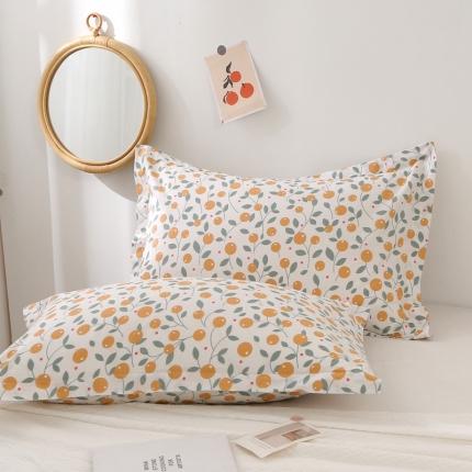 91家纺网 家纺一手货源 找家纺 锦绣万家 2021新款纯棉单人枕套全棉枕套单只48*74cm 甜蜜橘