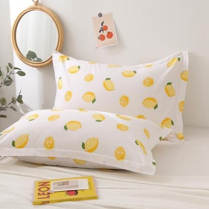 91家纺网 家纺一手货源 找家纺 锦绣万家 2021新款纯棉单人枕套全棉枕套单只48*74cm 一颗柠檬