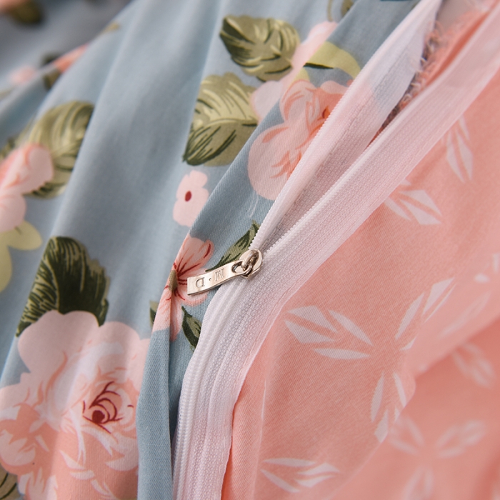 91家纺网 家纺一手货源 找家纺 美达2025全棉蕾丝小花边单层床裙四件套 满园春