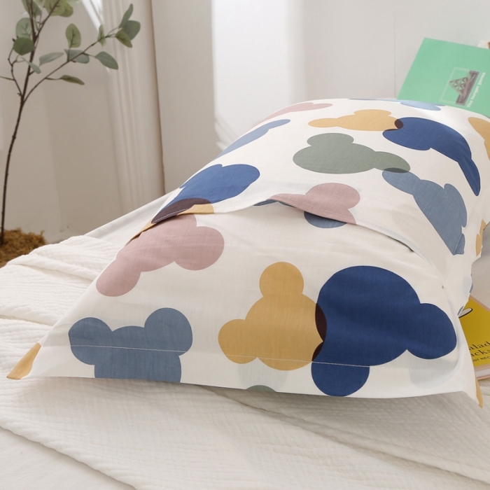 91家纺网 家纺一手货源 找家纺 锦绣万家 2021新款纯棉单人枕套全棉枕套单只48*74cm 多彩熊仔