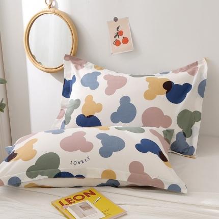 锦绣万家 2021新款纯棉单人枕套全棉枕套单只48*74cm 多彩熊仔