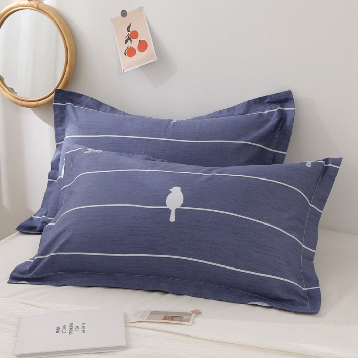 91家纺网 家纺一手货源 找家纺 锦绣万家 2021新款纯棉单人枕套全棉枕套单只48*74cm 青鸟