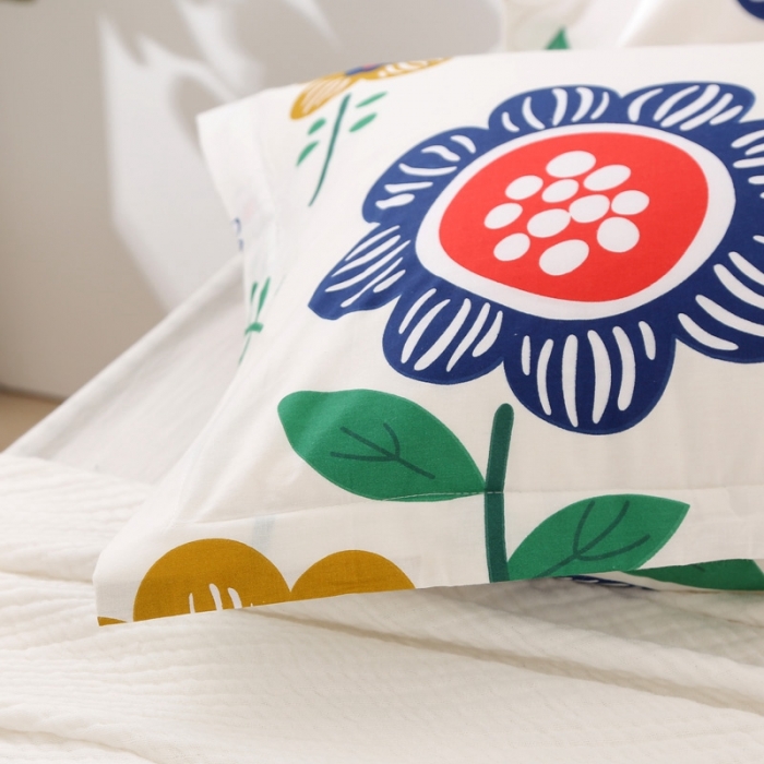 91家纺网 家纺一手货源 找家纺 锦绣万家 2021新款纯棉单人枕套全棉枕套单只48*74cm 太阳花