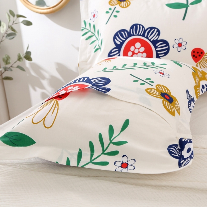 91家纺网 家纺一手货源 找家纺 锦绣万家 2021新款纯棉单人枕套全棉枕套单只48*74cm 太阳花