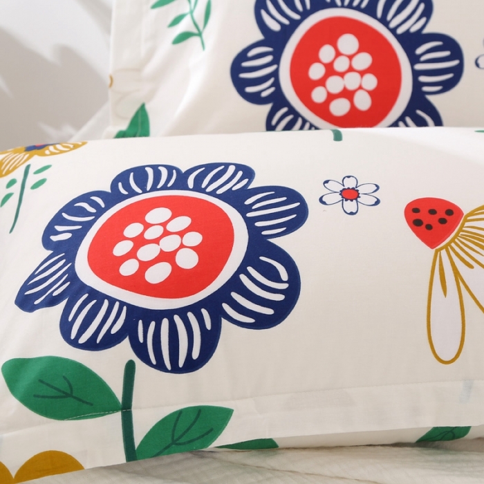 91家纺网 家纺一手货源 找家纺 锦绣万家 2021新款纯棉单人枕套全棉枕套单只48*74cm 太阳花