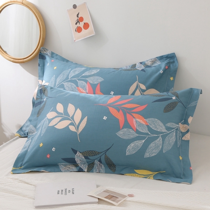 91家纺网 家纺一手货源 找家纺 锦绣万家 2021新款纯棉单人枕套全棉枕套单只48*74cm 叶语玲珑