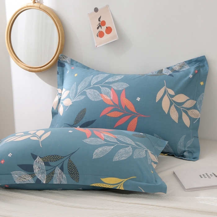 91家纺网 家纺一手货源 找家纺 锦绣万家 2021新款纯棉单人枕套全棉枕套单只48*74cm 叶语玲珑