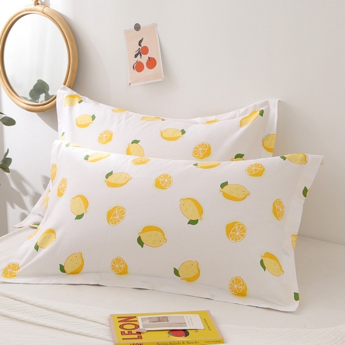 91家纺网 家纺一手货源 找家纺 锦绣万家 2021新款纯棉单人枕套全棉枕套单只48*74cm 一颗柠檬