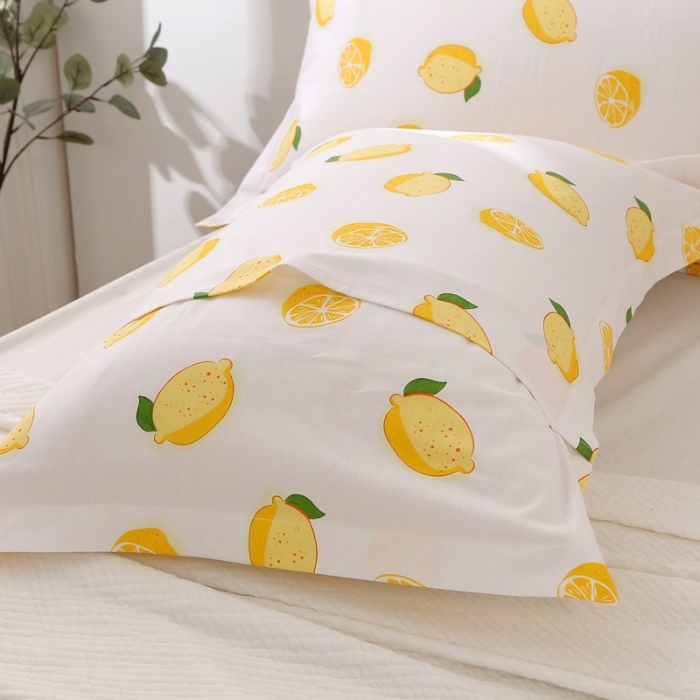 91家纺网 家纺一手货源 找家纺 锦绣万家 2021新款纯棉单人枕套全棉枕套单只48*74cm 一颗柠檬