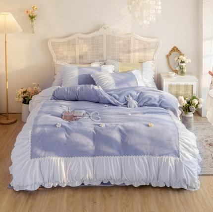 91家纺网 家纺一手货源 找家纺 （总）漫调 2021新款法式安妮小花朵牛奶绒四件套