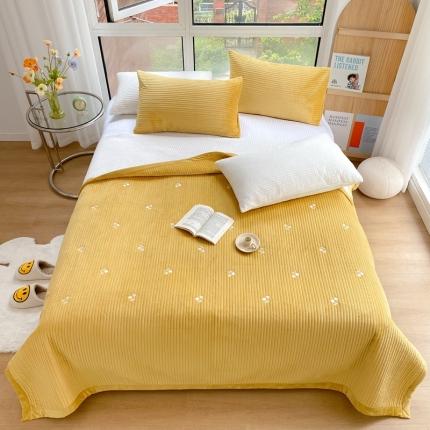 漫调 2021新款宝宝绒刺绣床盖三件套 樱桃 黄