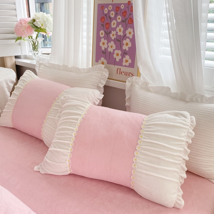 91家纺网 家纺一手货源 找家纺 （总）漫调家纺2021新款法式安妮小花朵牛奶绒四件套