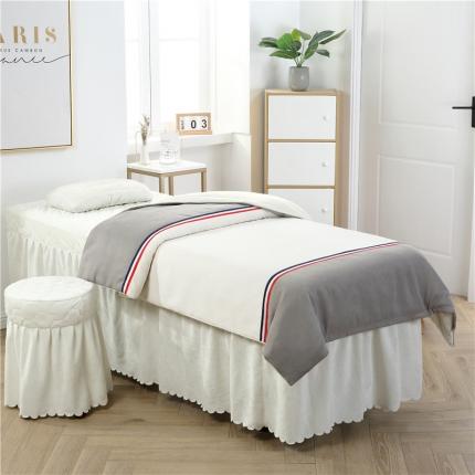 91家纺网 家纺一手货源 找家纺 （总）乐逸家纺 2024新款简约棉麻水晶绒美-容床罩