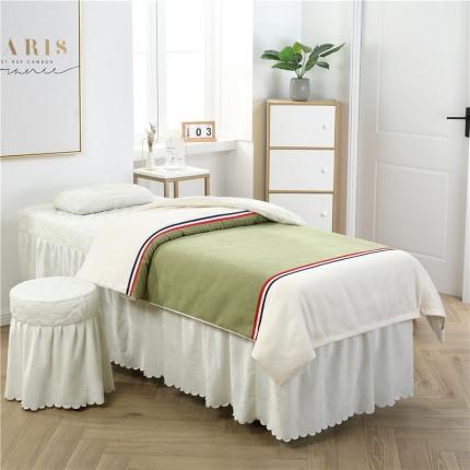 91家纺网 家纺一手货源 找家纺 （总）乐逸家纺 2024新款简约棉麻水晶绒美-容床罩